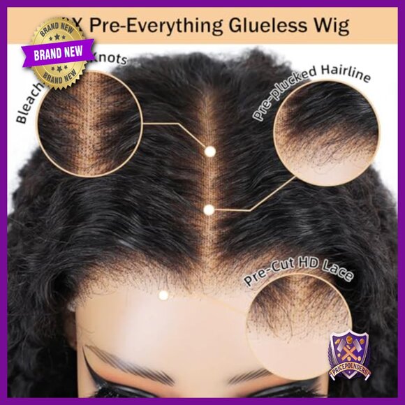 13x4 HD Lace Front Wig 20 Inch Human Hair Glueless Pre Plucked Curly